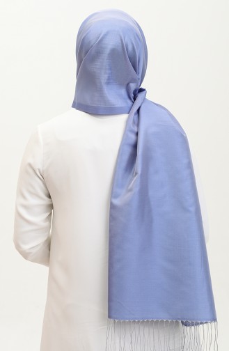 Taffeta-sjaal Met Kwastjes 1267-71 Blauw Ijsblauw 1267-71