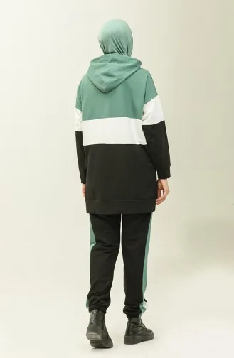 طقم رياضي 23008-05 أسود اخضر عسكري 23008-05