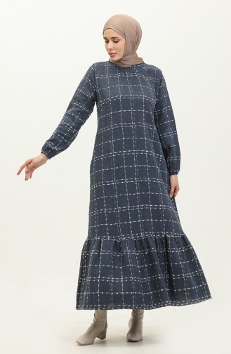 Tweed Geruite Jurk 0189-06 Gerookt 0189-06