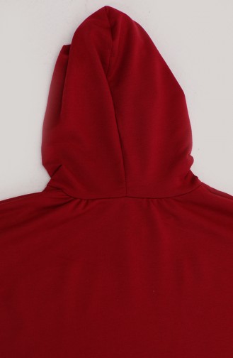 Kapüşonlu Uzun Tunik 0271D-01 Bordo