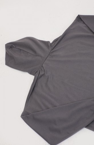 Kapüşonlu Uzun Tunik 0271D-05 Gri