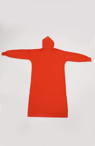 Tunique Longue A Capuche 0271D-04 Orange 0271D-04
