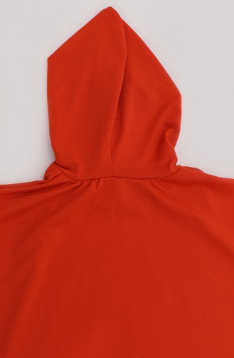 Tunique Longue A Capuche 0271D-04 Orange 0271D-04
