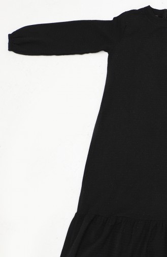 Robe Tweed à Ceinture 0258D-01 Noir 0258D-01