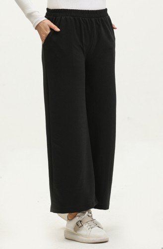 Wide Leg Pockets Sweatpants 0283-01 Black 0283-01