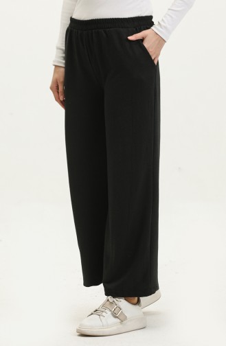 Wide Leg Pockets Sweatpants 0283-01 Black 0283-01