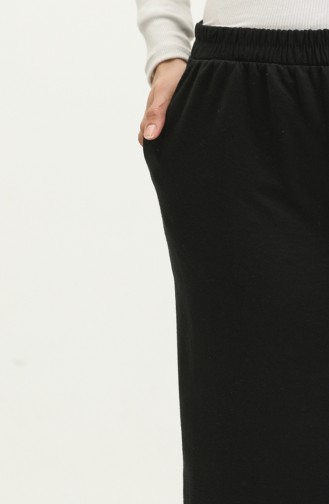 Wide Leg Pockets Sweatpants 0283-01 Black 0283-01