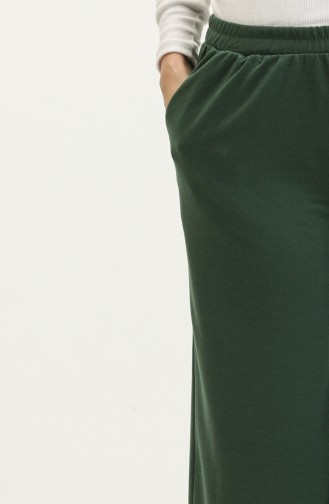 wide Leg Pocketed Sweatpants 0283-02 Emerald Green 0283-02