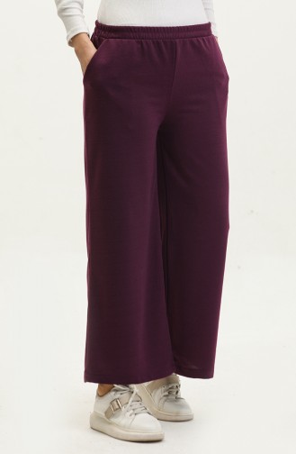 Wide Leg Pockets Sweatpants 0283-03 Purple 0283-03