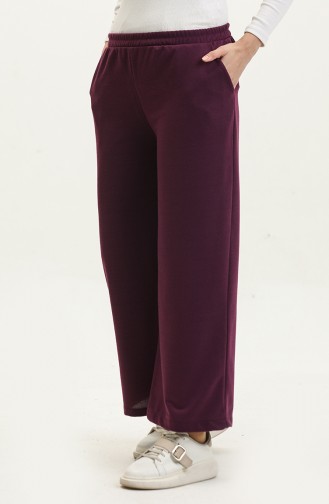 Wide Leg Pockets Sweatpants 0283-03 Purple 0283-03