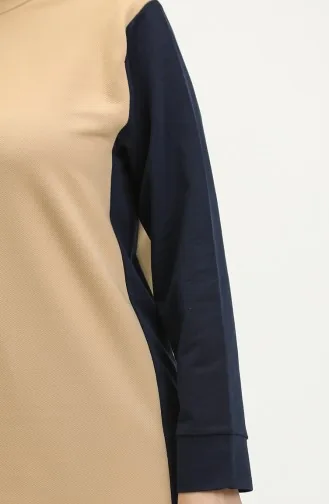 Two Piece Tracksuit Set 23025-03 Navy Blue Beige 23025-03