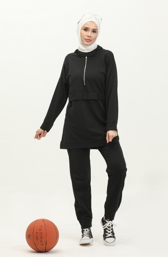 Two Piece Tracksuit Set 23026-01 Black 23026-01