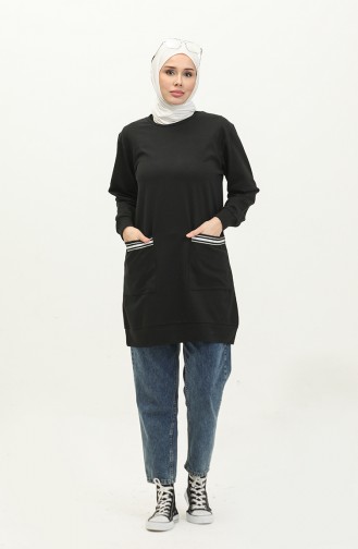 Tweedraads Sweatshirt 23027-01 Zwart 23027-01