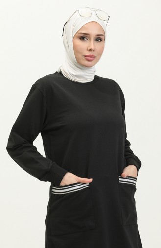 Tweedraads Sweatshirt 23027-01 Zwart 23027-01