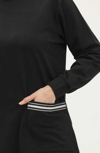 Zweifädiges Sweatshirt 23027-01 Schwarz 23027-01