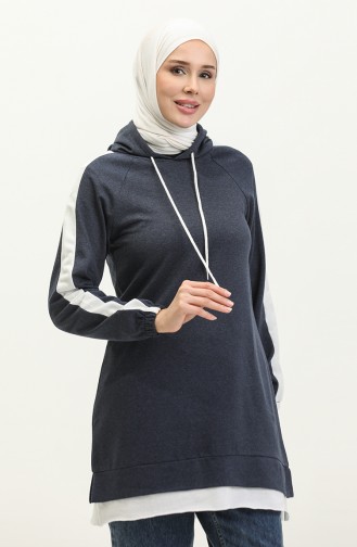 Two Thread Hooded Sweatshirt 23031-02 Dark Blue 23031-02