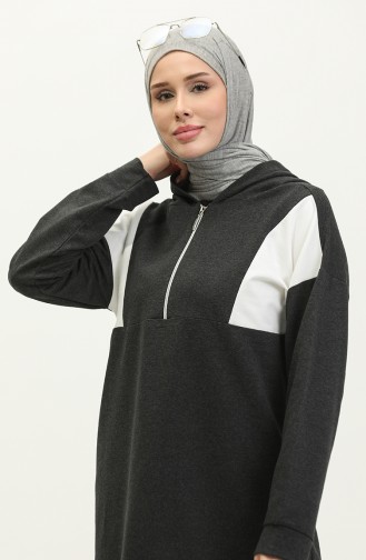 İki İplik Kapüşonlu Sweatshirt 23033-02 Antrasit