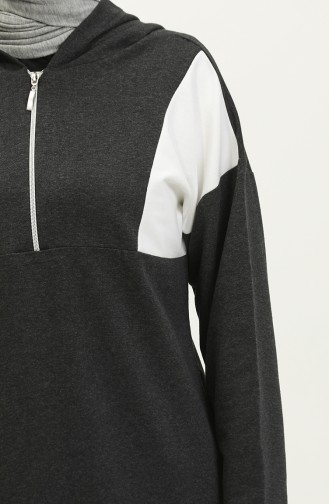 Zweifädiges Kapuzen-Sweatshirt 23033-02 Anthrazit 23033-02