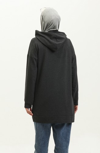 Zweifädiges Kapuzen-Sweatshirt 23033-02 Anthrazit 23033-02