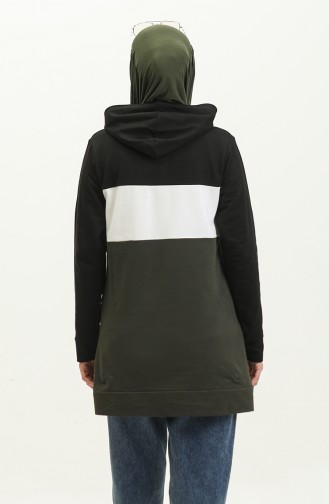 Hooded Tunic 23034-01 Black Khaki 23034-01