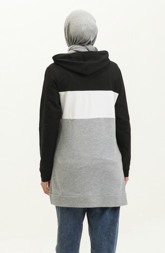 Hooded Tunic 23034-02 Black Gray 23034-02