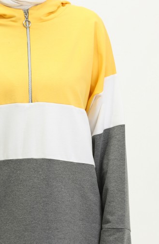 Kapuzen-Sweatshirt Mit Reißverschluss 23050-04 Gold Anthrazit 23050-04