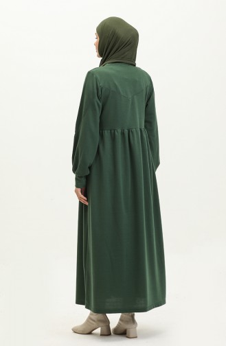 Robe Plaine Froncee à Taille 0281-02 Vert Emeraude 0281-02