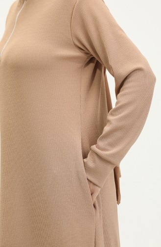 Turtleneck Collar Sport Dress 0282-01 Milky Coffee 0282-01