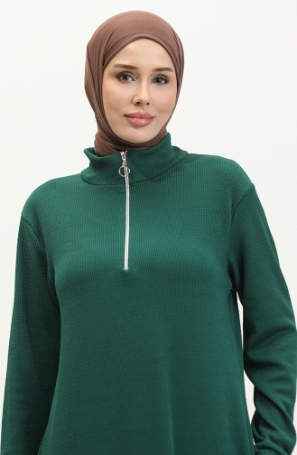 Rollkragen-Sportkleid 0282-03 Smaragdgrün 0282-03