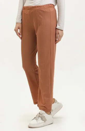 بنطلون رياضي مطاط الخصر 23041-01 بني ترابي 23041-01