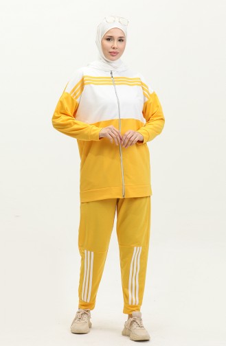 Hooded Tracksuit Set 1016 1016-10 Yellow 1016-10