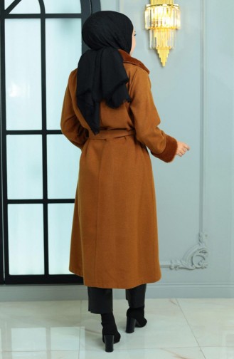 Fur Detailed Kachet Coat Brown 19175 15017