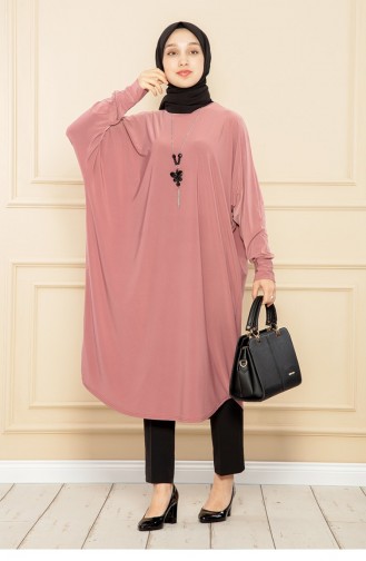 Losse Tuniek Met Vleermuismouwen Dusty Rose 2044MG.GKR