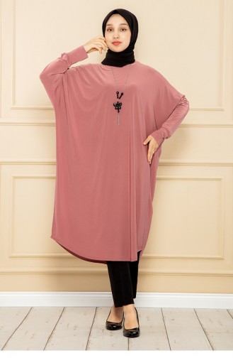 Losse Tuniek Met Vleermuismouwen Dusty Rose 2044MG.GKR