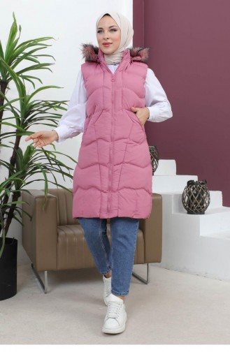 Hooded Inflatable Vest Dusty Rose 6091 15032