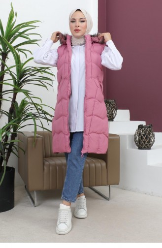 Hooded Inflatable Vest Dusty Rose 6091 15032
