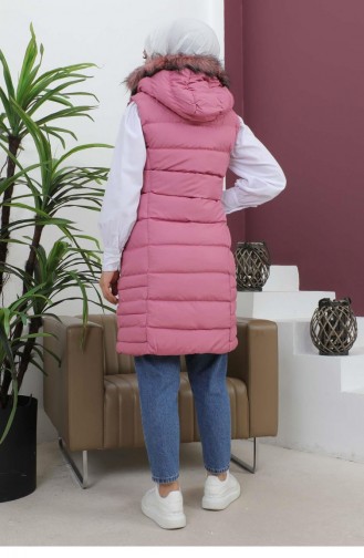 Kapüşonlu Şişme Yelek Gül Kurusu 6092