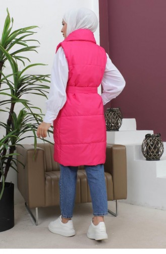 Gilet Doudoune à Col Large Rose 6093 15034