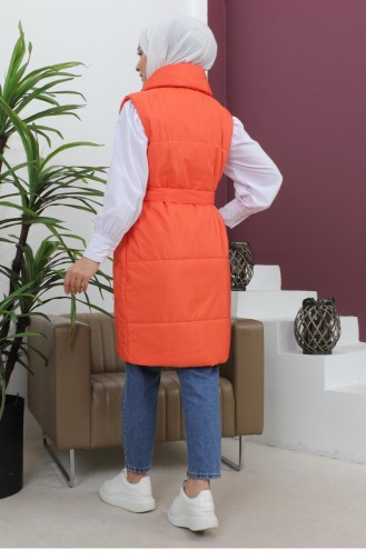 Gilet Doudoune à Col Large Orange 6093 15036