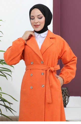 Knopfdetaillierter Stash-Mantel Orange 19247 15040