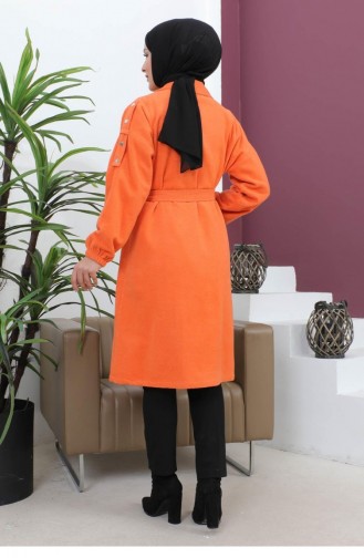 Knopfdetaillierter Stash-Mantel Orange 19247 15040