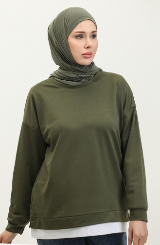 Women s Skirt Garnished Sweatshirt 1702-06 Khaki 1702-06