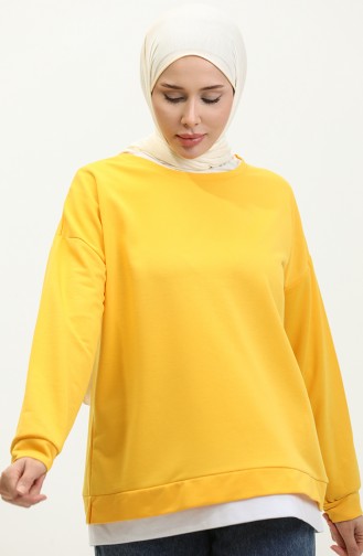 women s Skirt Garnished Sweatshirt 1702-05 Yellow 1702-05