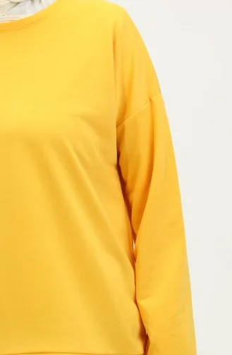 Sweat-Shirt Garni Avec Jupe Pour Femme 1702-05 Jaune 1702-05