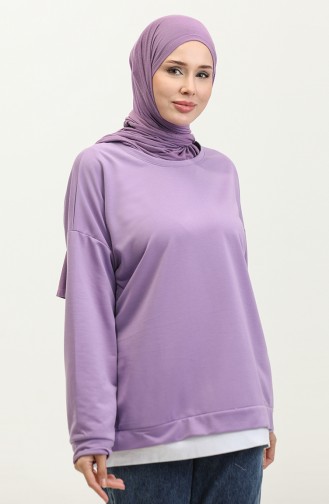 Sweat-Shirt Garni Avec Jupe 1702-02 Lilas 1702-02