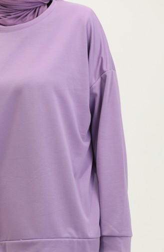 Kadın Eteği Garnili Sweatshirt 1702-02 Lila