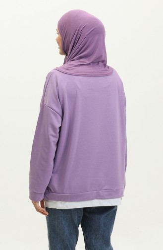 women s Skirt Garnished Sweatshirt 1702-02 Lilac 1702-02