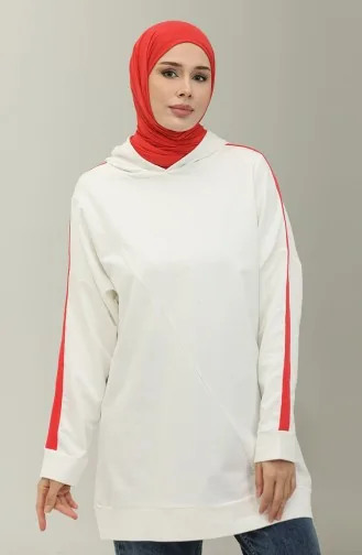 Sweat A Capuche 23067-03 Ecru Fleur De Grenade 23067-03