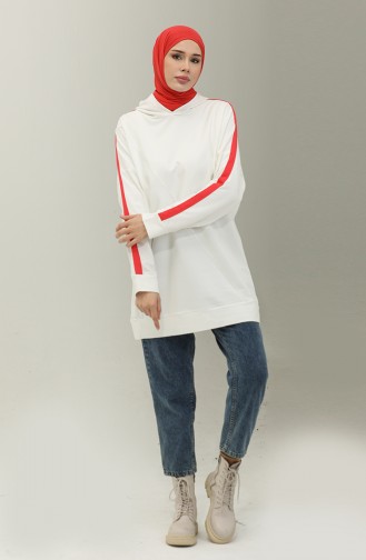 Kapuzenpullover 23067-03 Ecru Granatapfelblume 23067-03