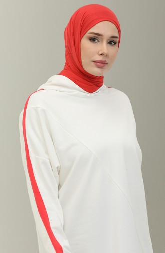 Kapuzenpullover 23067-03 Ecru Granatapfelblume 23067-03